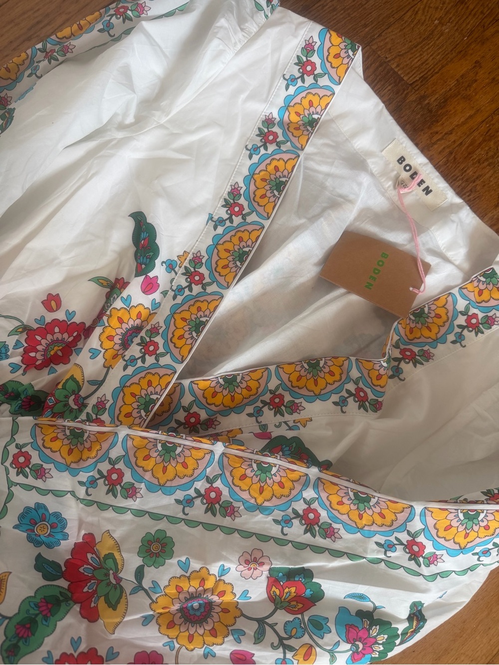 Boden White Floral-Print Dress NWT - Picture 2 of 4